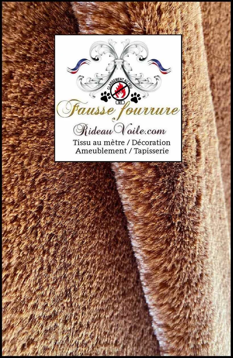 Tissu ameublement fausse fourrure marron peau de renard mètre Tapisserie siège literie