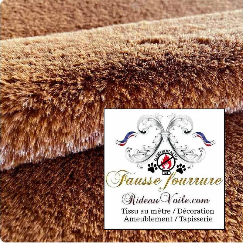Tissu ameublement fausse fourrure marron peau de renard mètre Tapisserie siège literie