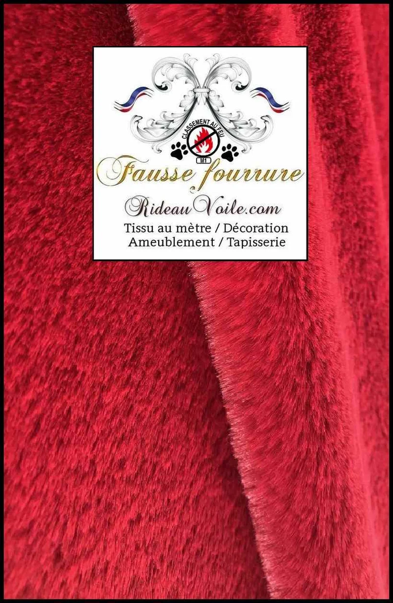 Tissu d'ameublement fausse fourrure animal rouge mètre Tapisserie literie Rideau