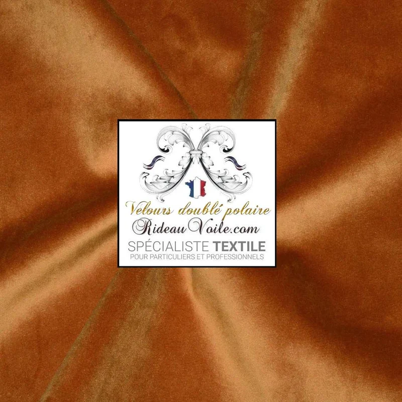 Velours camel isolant froid doublé revers polaire gris Occultant thermique Acoustique mètre