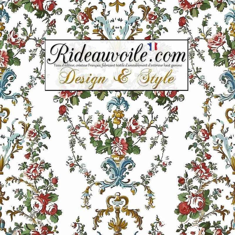 Tissu Ancien Rococo ameublement motif Baroque Marie-Antoinette floral mètre rideau