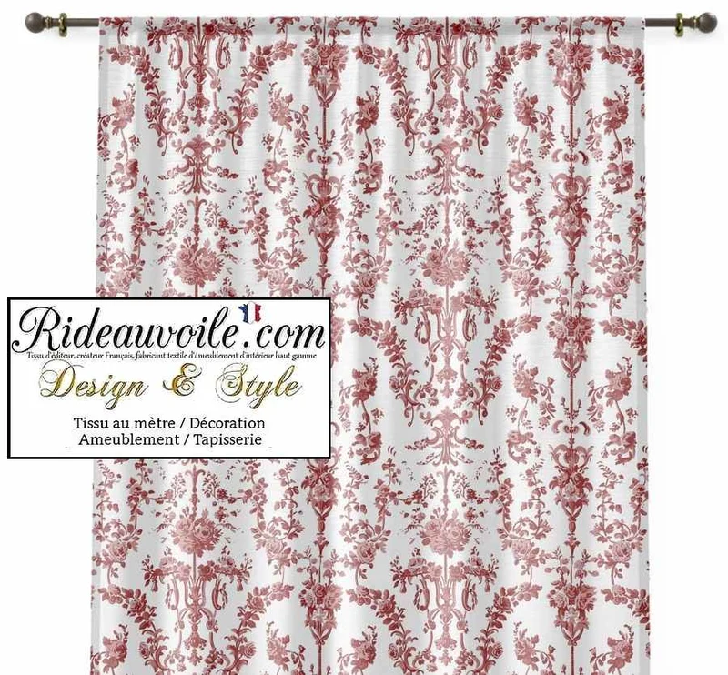 Architecture intérieur Baroque imprimé Rococo volute florale | Rideau voilage moquette