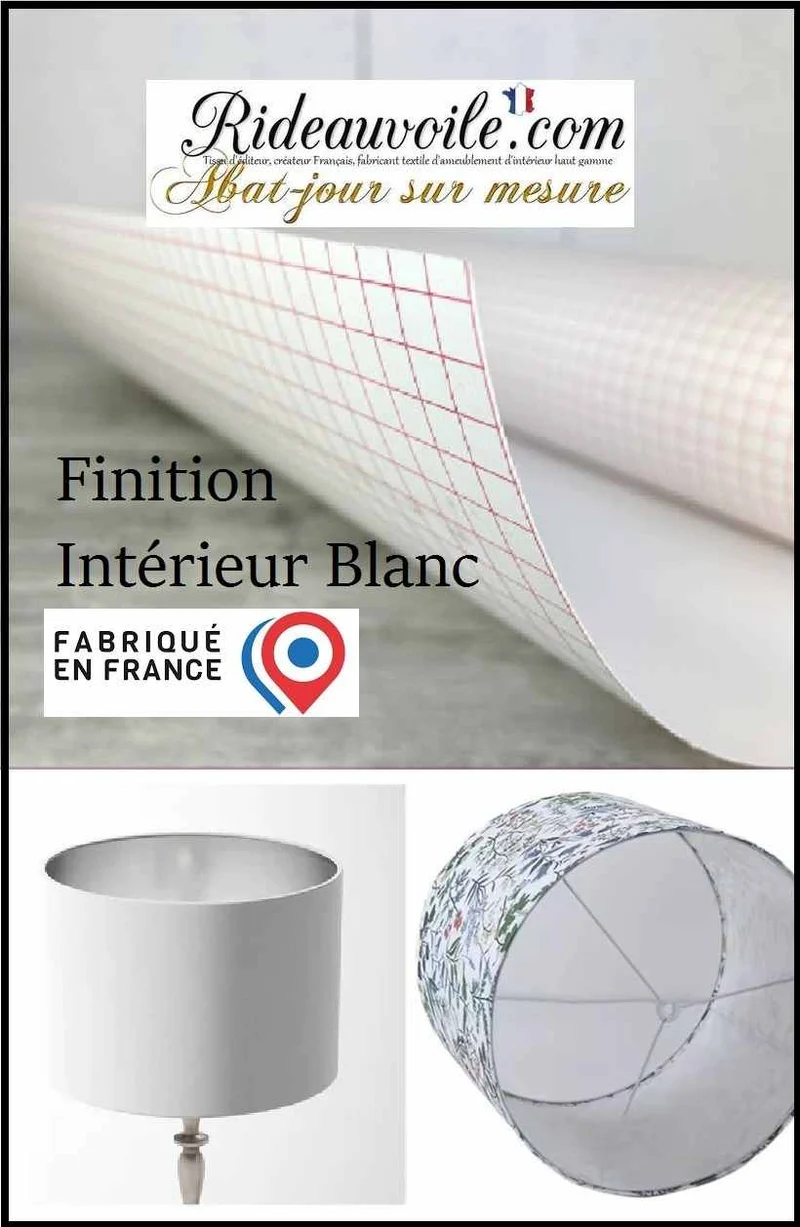 Luminaire sur mesure Abat-jour polyphane finition intérieure Blanc neutre