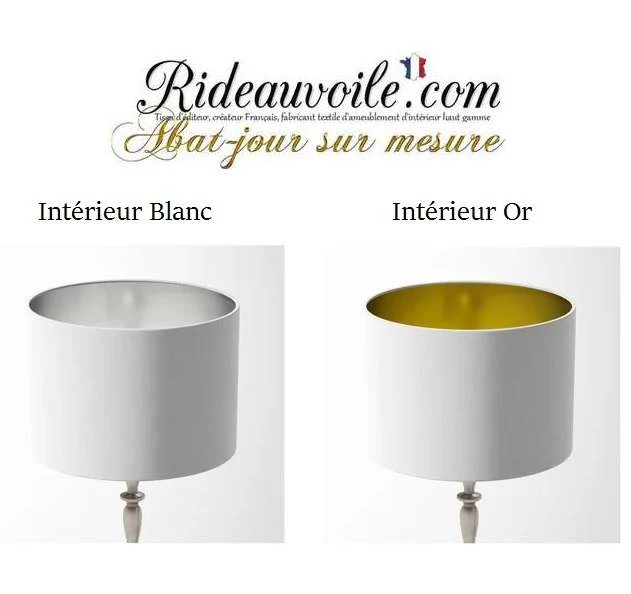 Luminaire sur mesure Abat-jour polyphane finition intérieure Blanc neutre