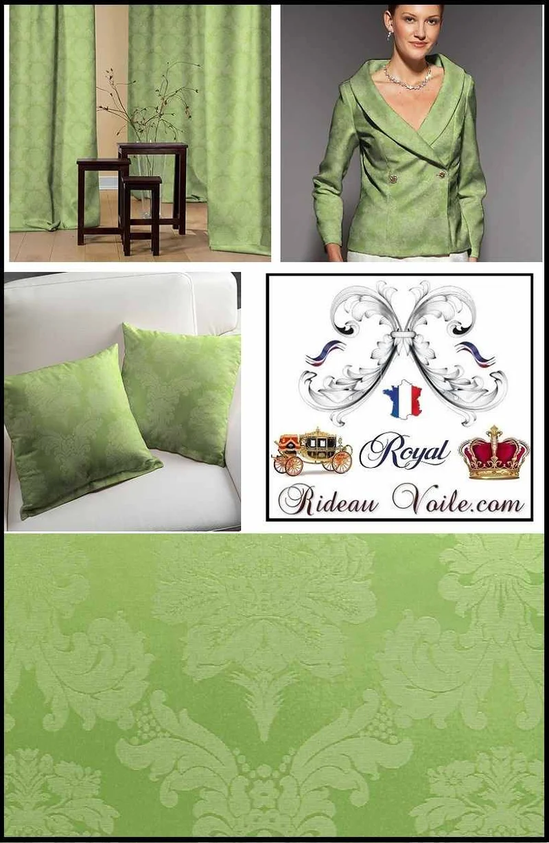 Tissu Damasco mètre vert Empire ameublement tapisserie Baroque rideau