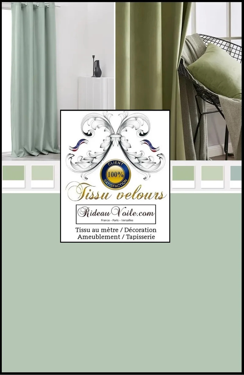 ÉDITEUR tissu velours d'ameublement intérieur vert designer architecte