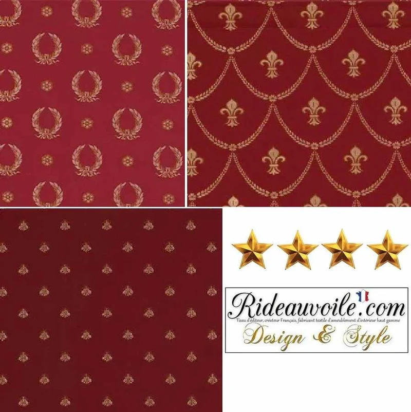 Tissus d'ameublement Jacquard rouge Empire mètre d'éditeurs rideau siège canapé