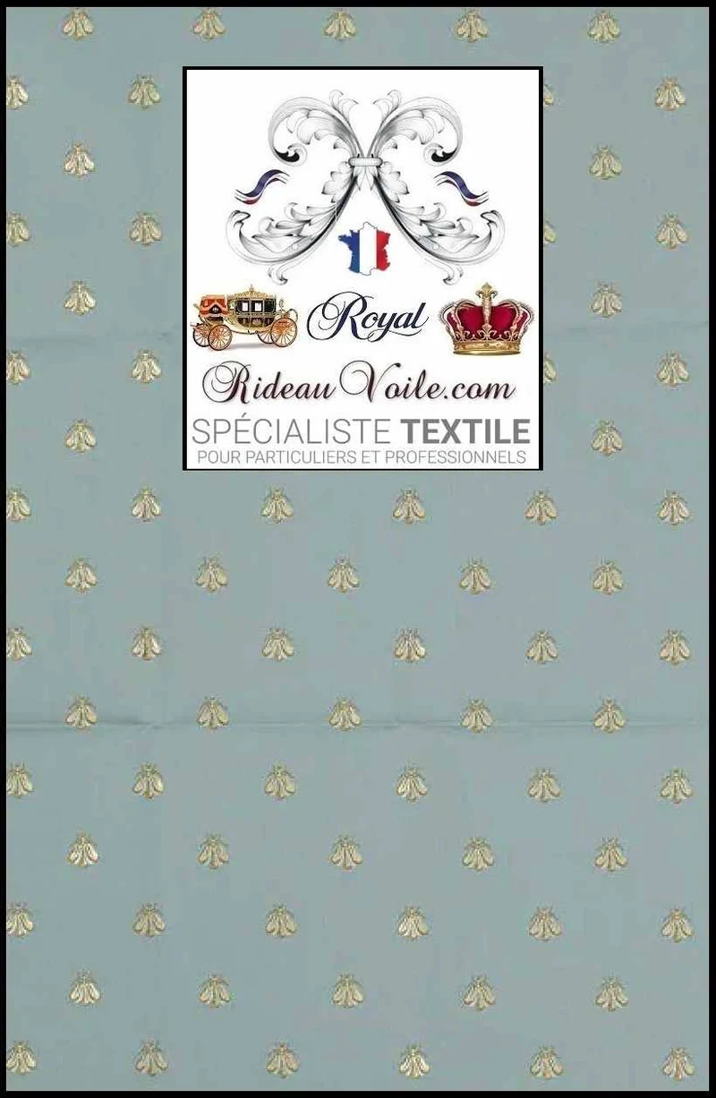 Tissus ameublement d'éditeurs vente Jacquard bleu intérieur style EMPIRE au mètre