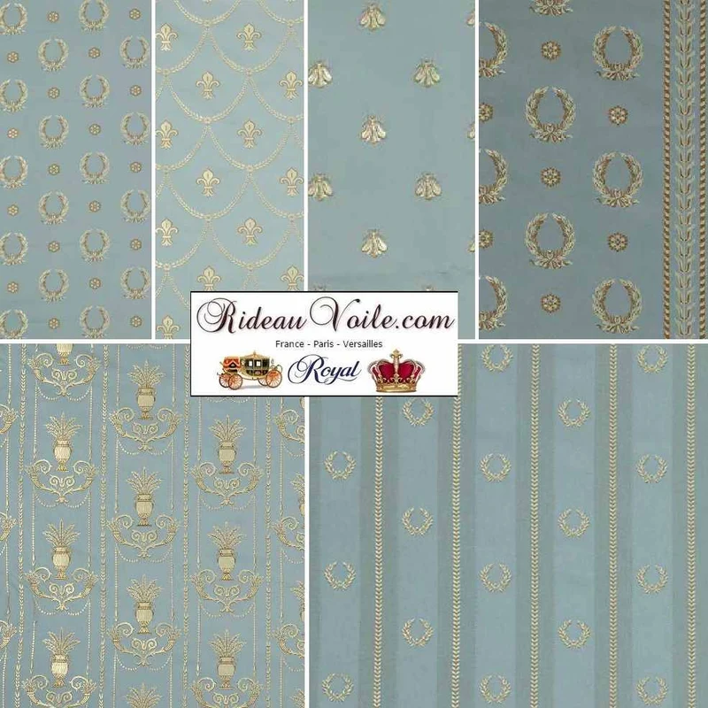 Tissu ameublement Bleu Architecte designe GALLERY OF DECORS Napoleon Style