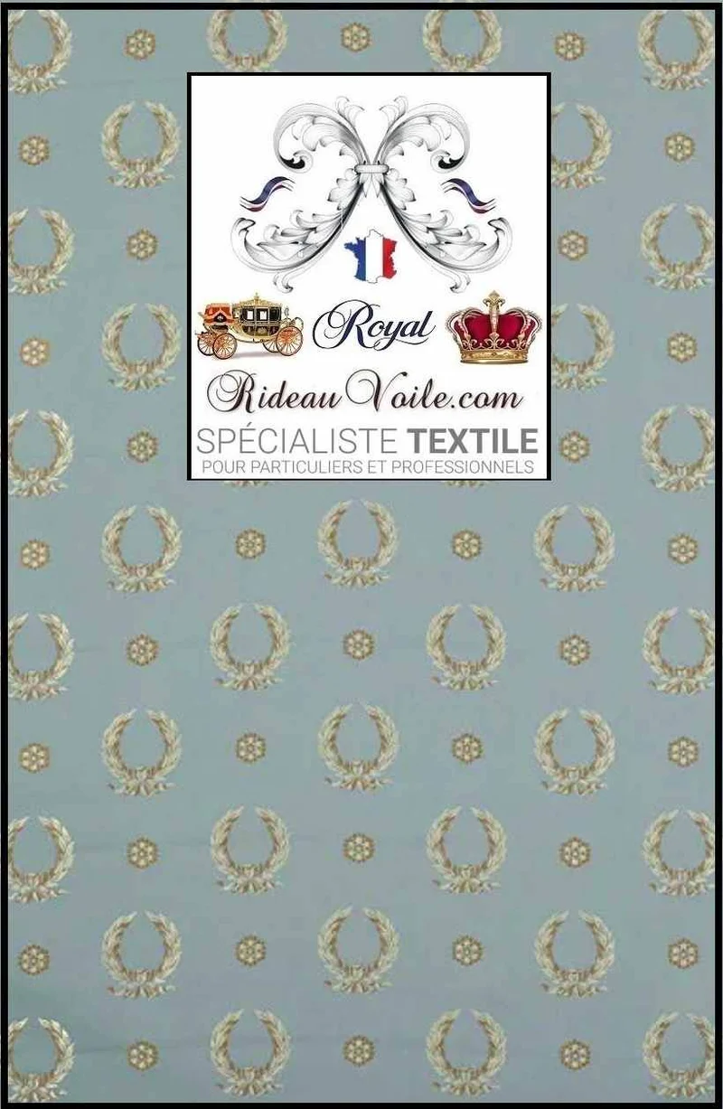 Tissu ameublement Bleu Architecte designe GALLERY OF DECORS Napoleon Style
