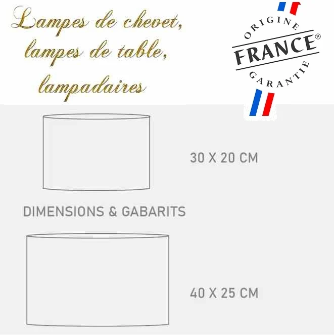 Luminaire à poser Abat-jour papier BEIGE imprimé fleurs papillon décoration d'intérieur