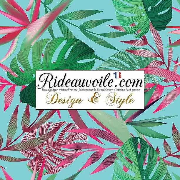 Fabrication unique Abat-jour intérieur sur mesure motif Exotique Tropicale Feuilles