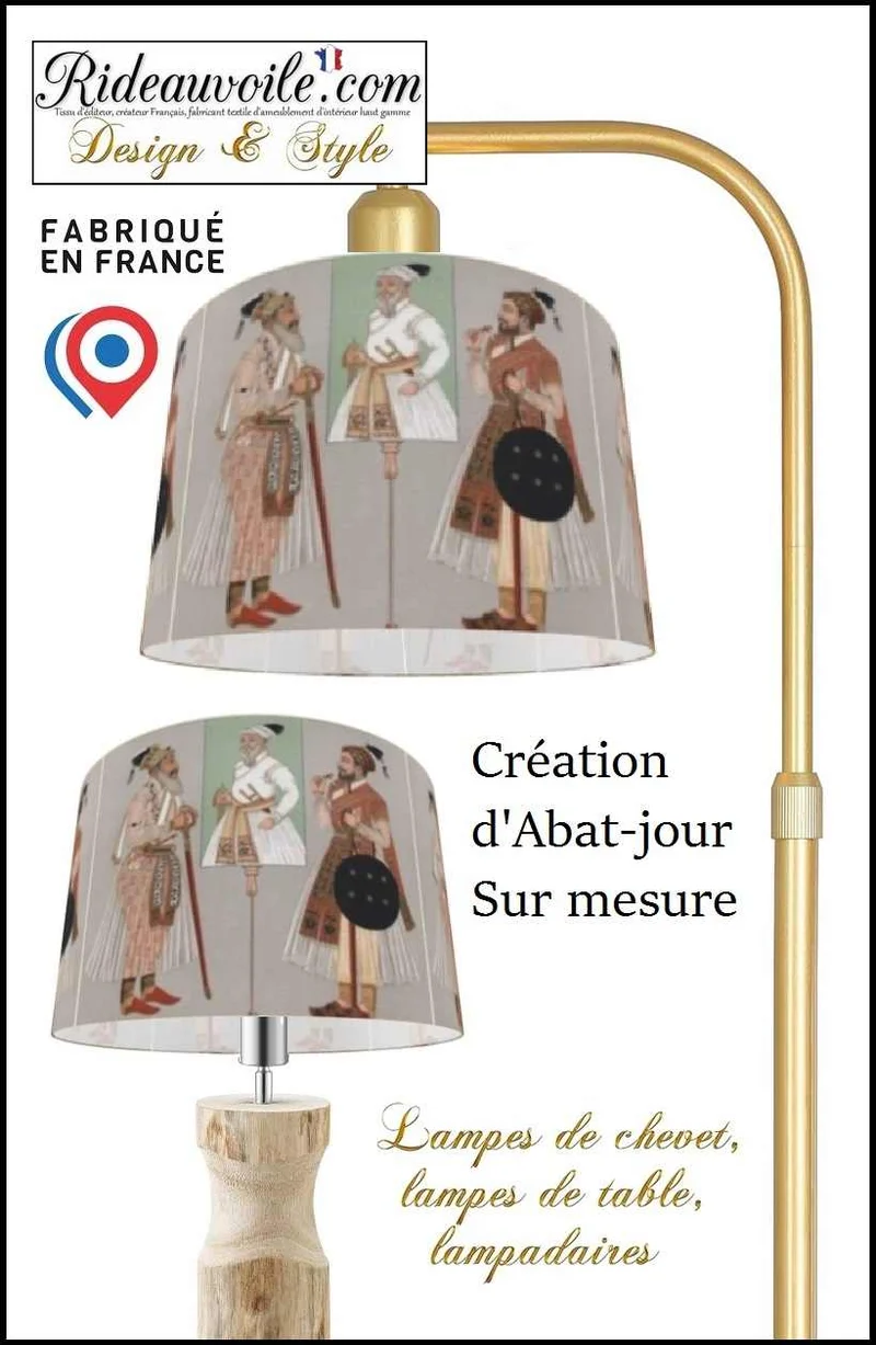 Abat-jour d'intérieur sur mesure tissu imprimé traditionnel Inde Costumes personnages