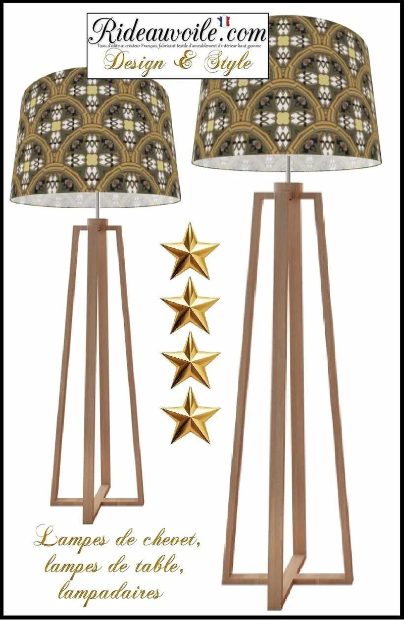Fabrication Abat-jour sur mesure lampe, lampadaire tissu motif ethnique graphique