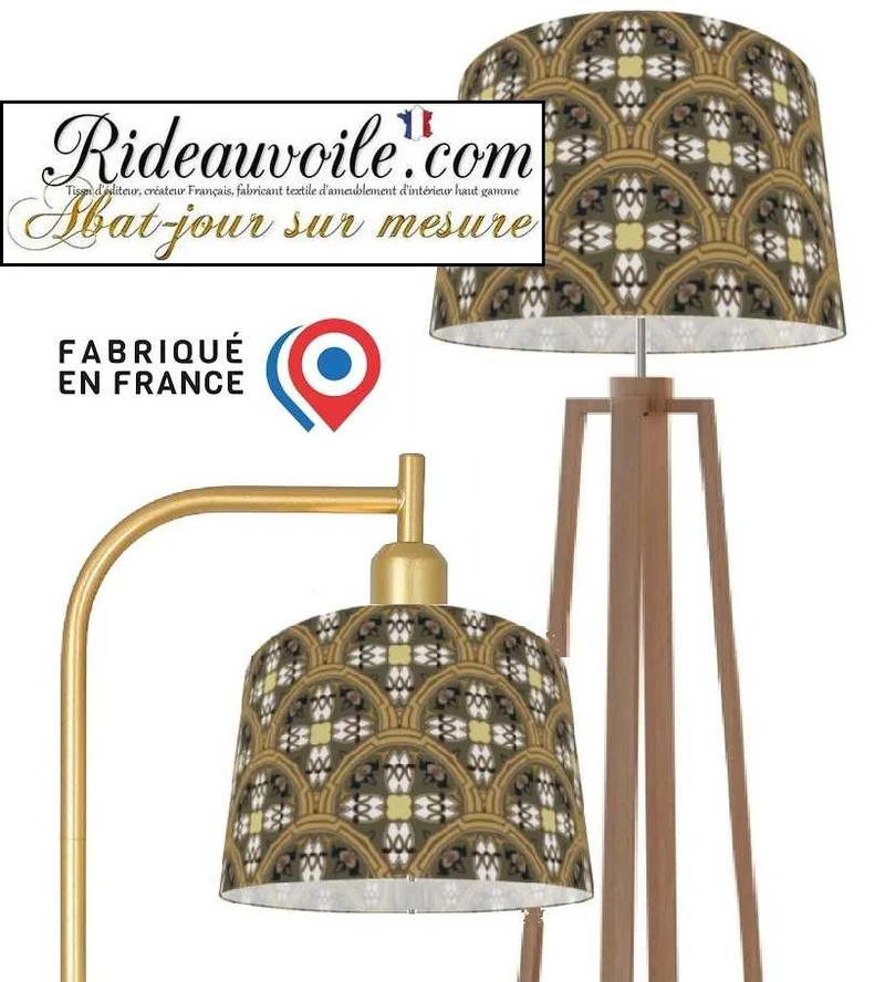 Fabrication Abat-jour sur mesure lampe, lampadaire tissu motif ethnique graphique