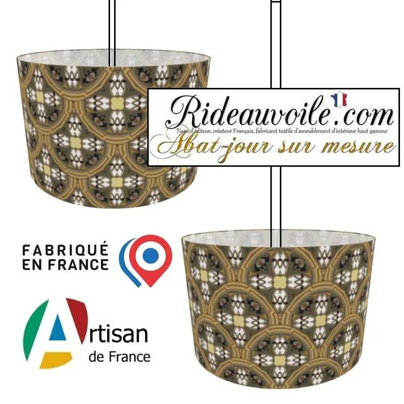 Fabrication Abat-jour sur mesure lampe, lampadaire tissu motif ethnique graphique