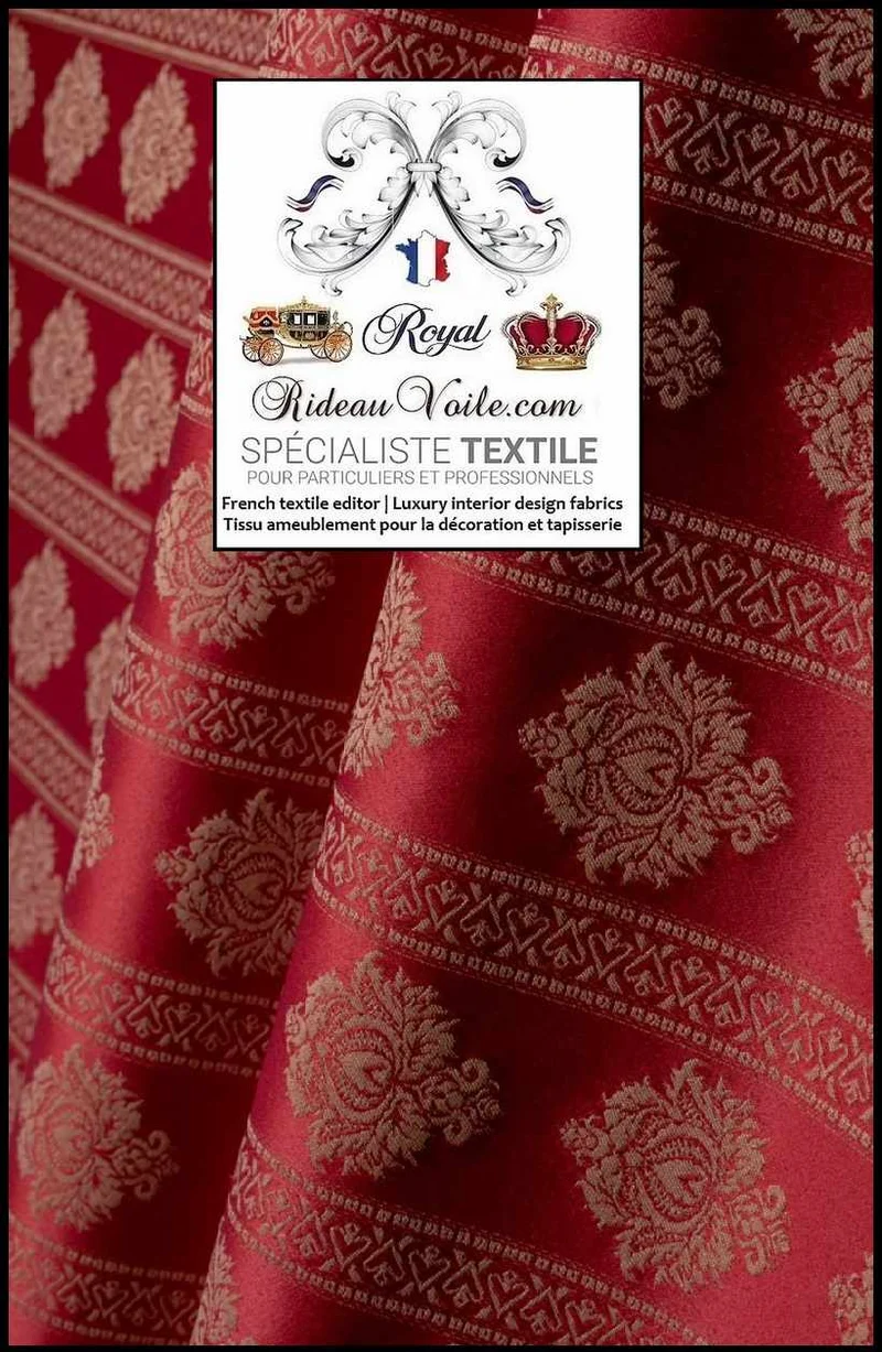 Tissu ameublement Jacquard Intérieur design classique rayures ligne florale mètre