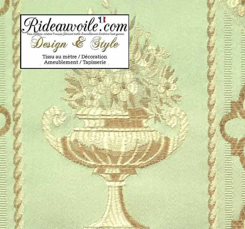 Tissu ameublement agencement mobilier déco Rococo Empire vert clair