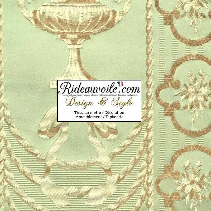 Tissu ameublement agencement mobilier déco Rococo Empire vert clair