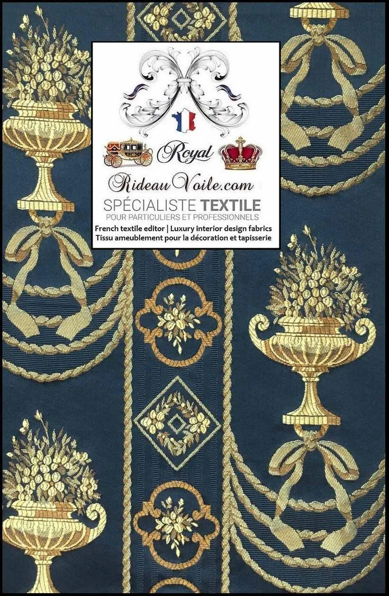 Tissu ameublement bleu Or agencement mobilier décoration design Rococo Empire