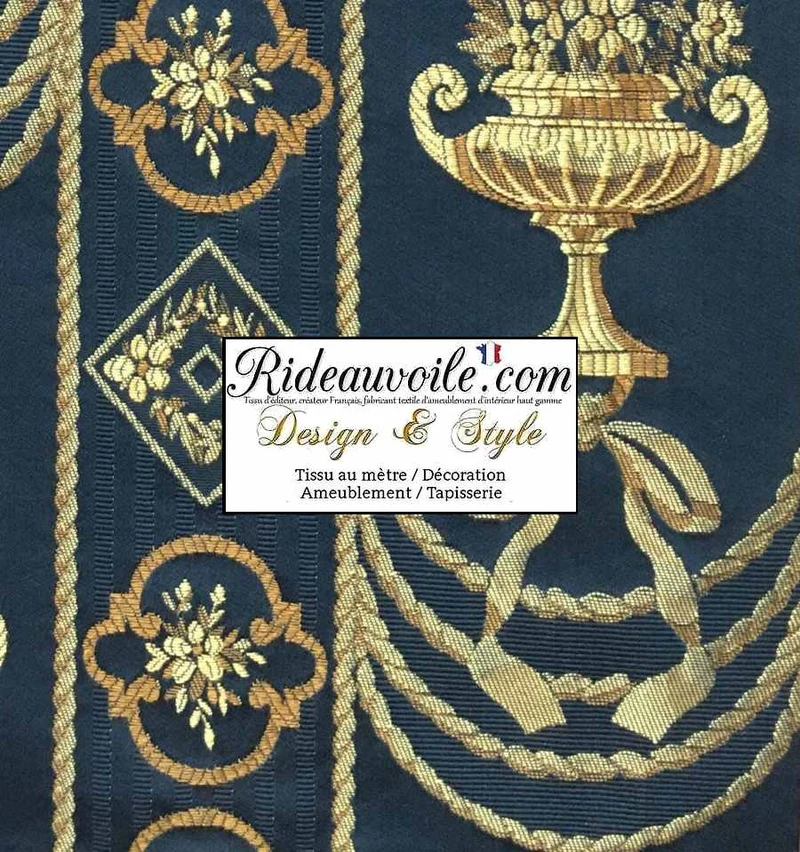 Tissu ameublement bleu Or agencement mobilier décoration design Rococo Empire