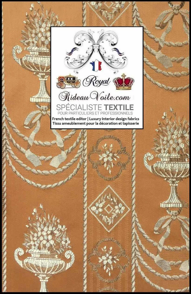 Boutique Déco rénov' tissu architecte d'intérieur Jacquard Or Empire Rococo Baroque