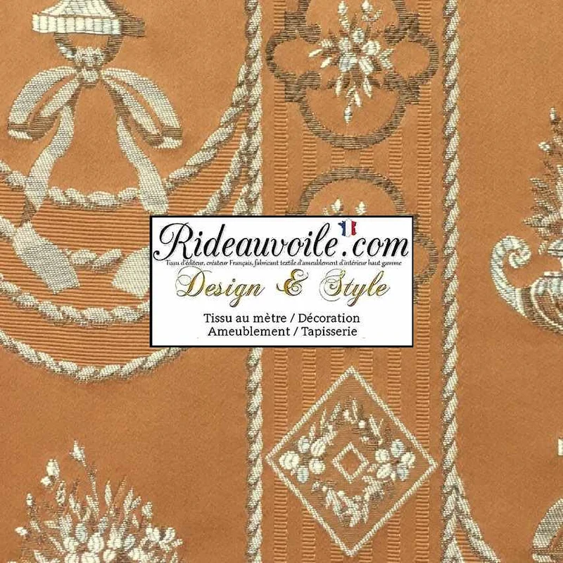 Boutique Déco rénov' tissu architecte d'intérieur Jacquard Or Empire Rococo Baroque