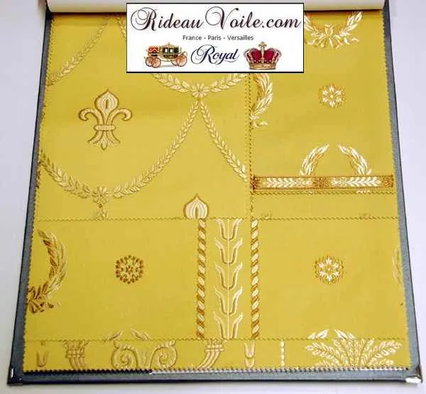 Décoration Architecte d'intérieur tissu Jacquard design Jaune Or Empire mètre