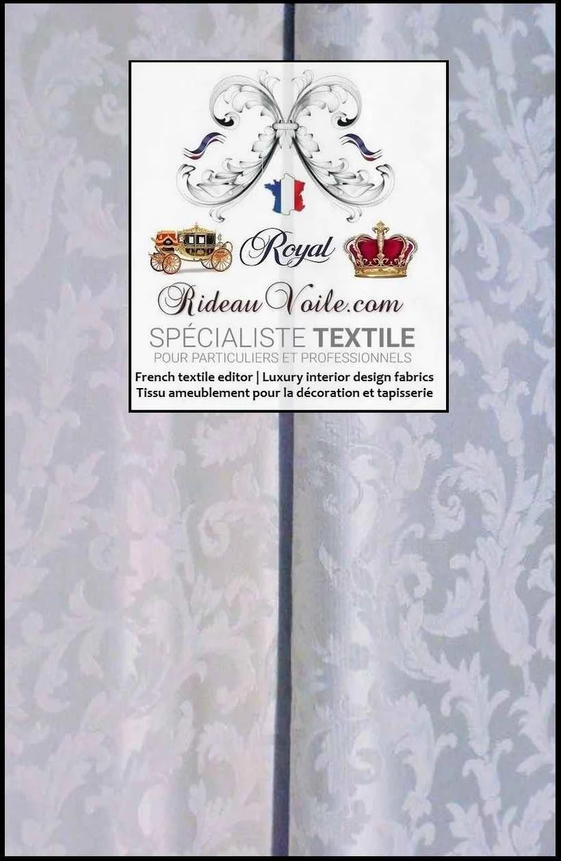Tissu Damas Damasco blanc ameublement au mètre Jacquard ornement Baroque
