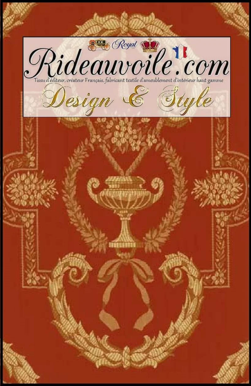 Tissu d'ameublement jacquard rouge projet déco aménagement intérieur architecte