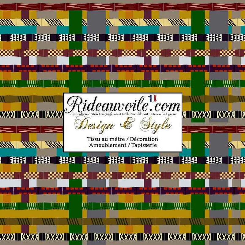 Tissu style wax Hollandais motif d'inspiration africaine Imprimé traditionnelle mètre rideau
