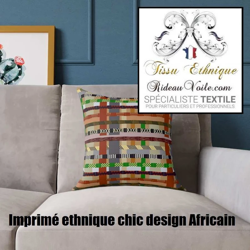 Rénovation Design d'intérieur tissu ameublement motif africain mètre rideau tapisserie