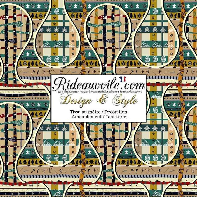 Créateurs d'intérieur | Architecte d'intérieur Paris ethnique motif Africain Wax mètre rideau