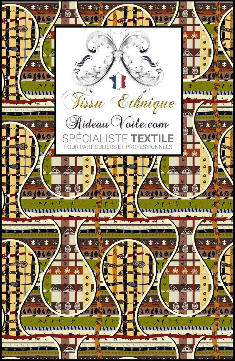 Architecte designer intérieur inspiration ethnique motif Africain Wax au mètre rideau