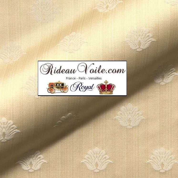 Tissu ameublement ignifuge Damassé Jaune Jacquard motif classique vintage