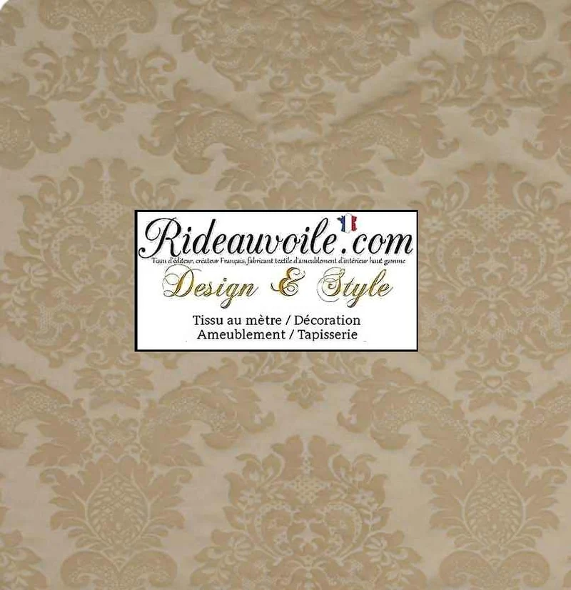Tissu ameublement intérieur mètre Jacquard Baroque rideau Tapisserie Damasco beige