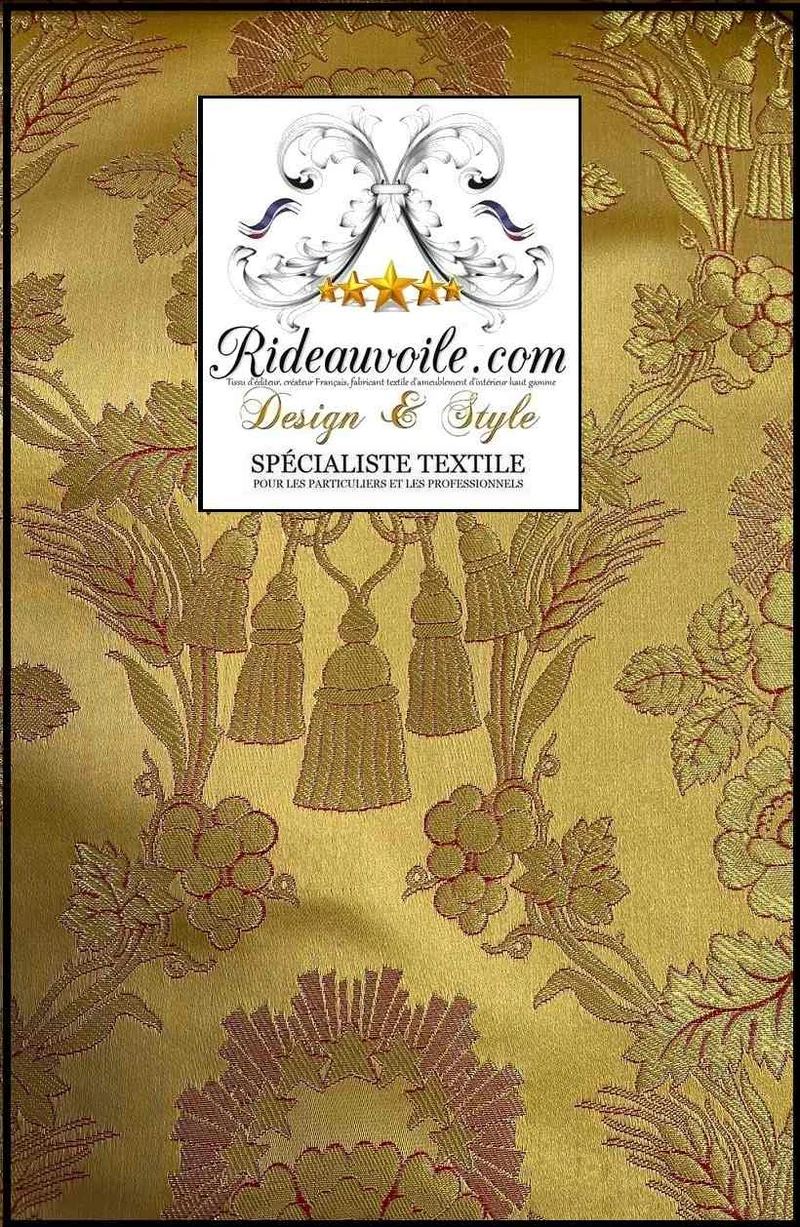 Tissu ameublement Médiéval Brocart Damasco Architect interior Baroque dorure Or