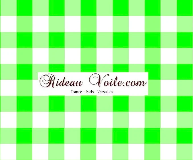 Imprimés Carreaux vichy tissu au mètre motifs vert fluo voilage rideau couette coussin
