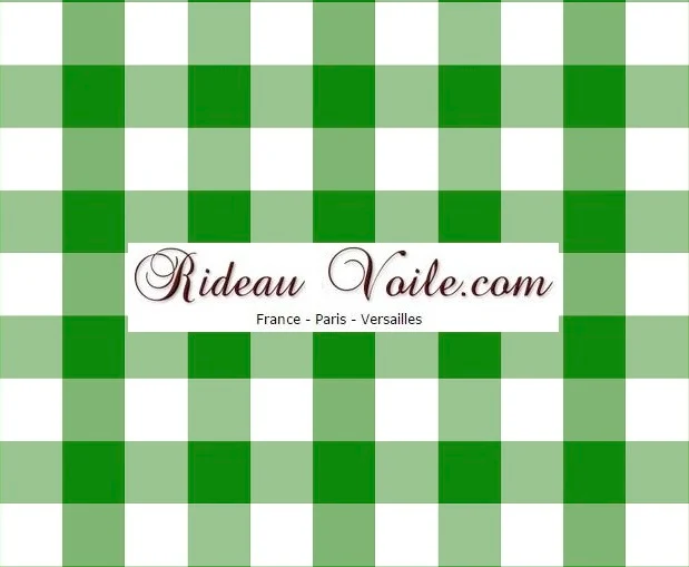 Carreaux imprimé chic vichy tissu au mètre motifs vert blanc rideau couette coussin