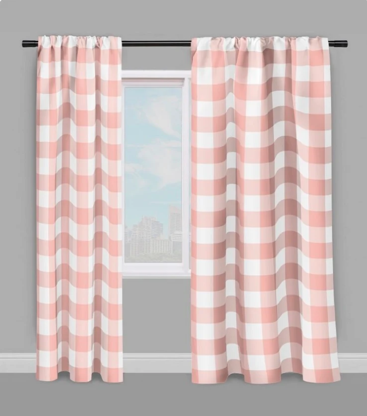 Carreaux vichy tissu au mètre motifs rose clair pastel blanc rideau couette coussin