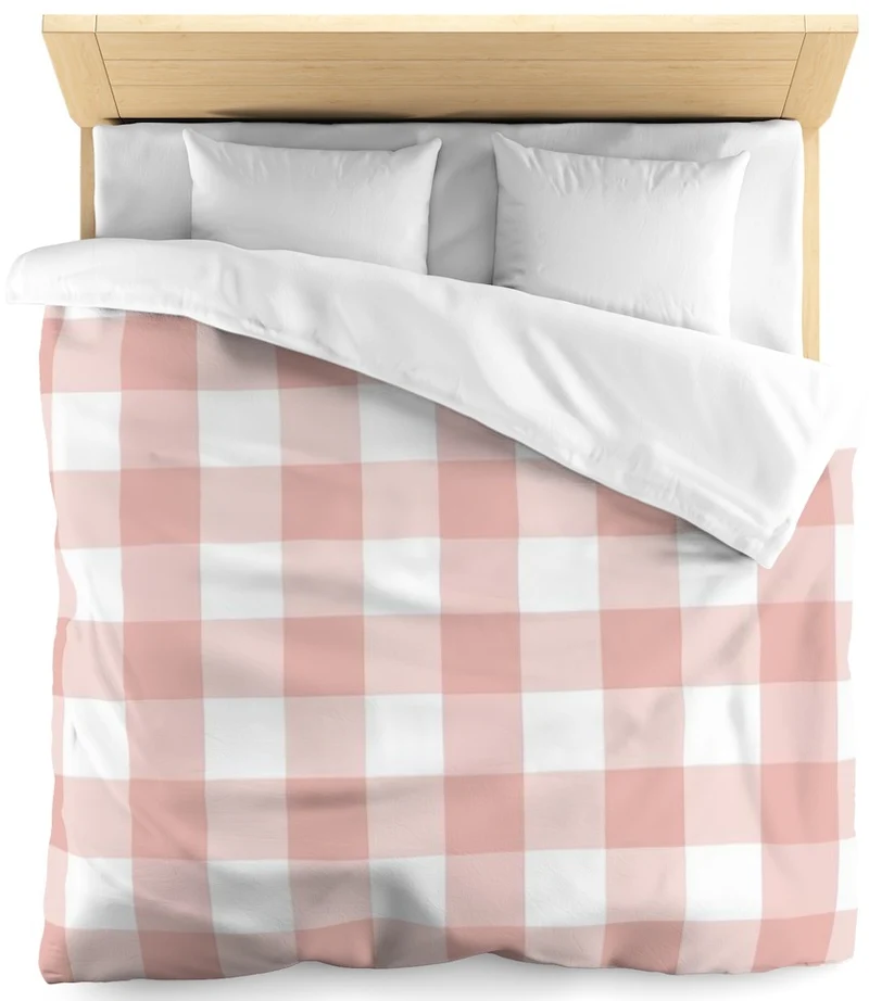 Carreaux vichy tissu au mètre motifs rose clair pastel blanc rideau couette coussin