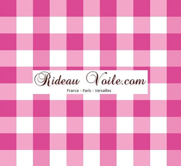 Ameublement Carreaux motif vichy tissu au mètre motifs rose fushia rideau couette