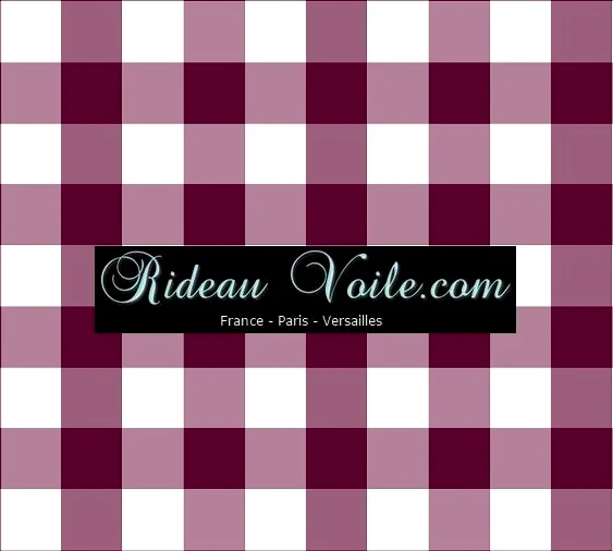 Carreaux vichy tissu au mètre motifs bordeaux lie de vin rideau couette coussin voilage