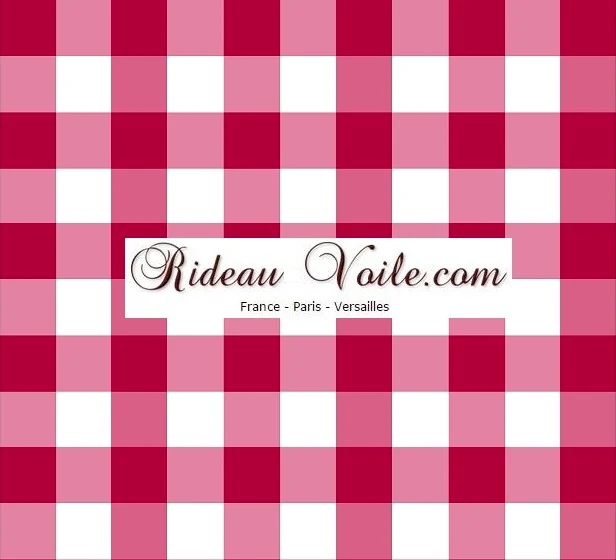 Carreaux vichy tissu au mètre motifs framboise rouge blanc rideau couette coussin