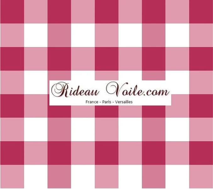Carreaux vichy tissu au mètre motifs rouge framboise blanc rideau couette coussin