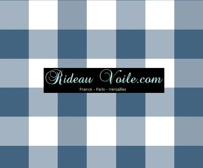 Carreaux motif imprimé vichy tissu au mètre bleu confection rideau couette coussin