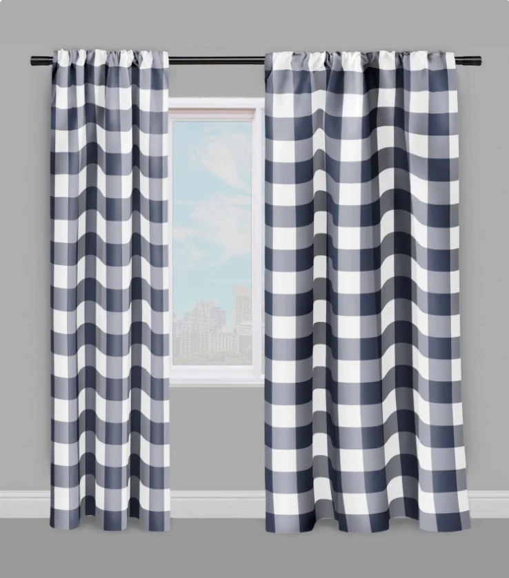 Imprimé Carreaux vichy tissu au mètre motifs bleu gris voilage rideau couette coussin