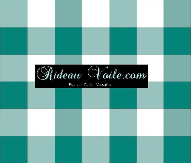 Carreaux vichy tissu au mètre motifs bleu vert blanc rideau couette coussin voilage