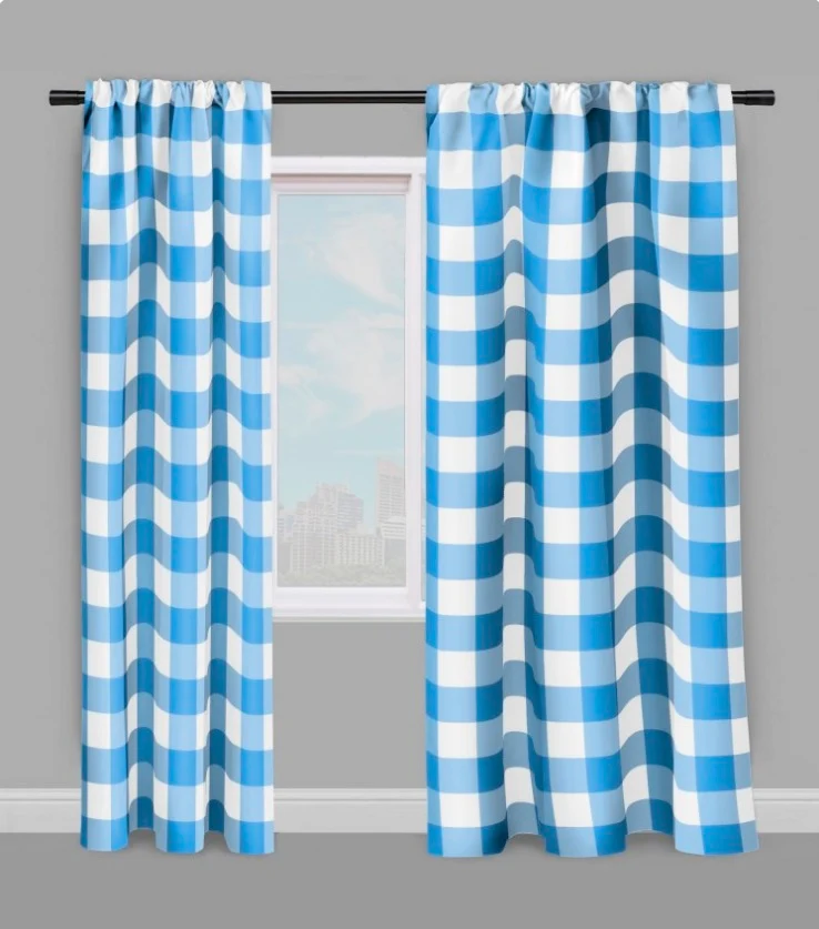 Carreaux vichy tissu au mètre bleu layette confection sur mesure rideau couette coussin