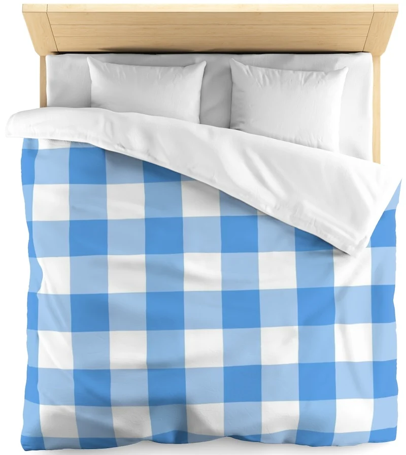 Carreaux vichy tissu au mètre bleu layette confection sur mesure rideau couette coussin
